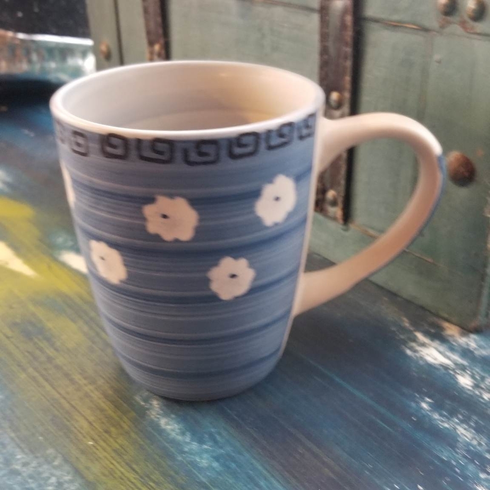 Blue Floral Ceramic Mug